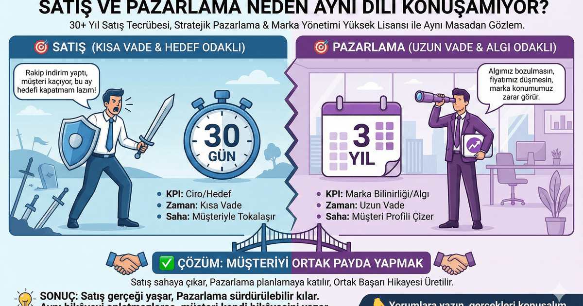30+ yıl satış, pazarlama ve marka: Neden satış ve pazarlama aynı dili konuşamıyor?